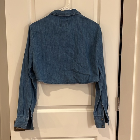 NWT Zara Crop Denim Top, size L - Picture 3 of 7